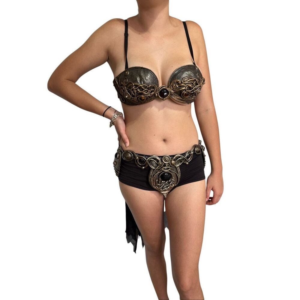 Organic Armor Used Fairy Bra Set Cosplay Outfit For Dark Fairy Xena Warrior OOAK